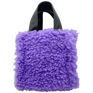 STAND STUDIO NEON VELVET FAUX FUR CLOUDY LUCILLE BAG